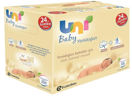 UNI BABYUni Baby Yenidoğan 40 Yaprak 24'lü Paket Islak Mendil