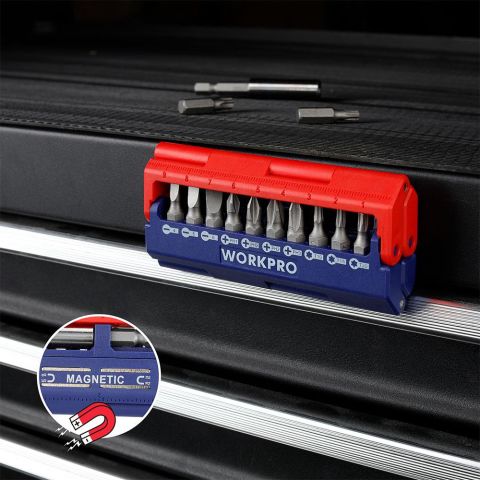 WORKPRO WP221062 13 Parça Manyetik CR-V Vidalama Bits Uç Seti