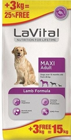 Lavital Büyük Irk Kuzu Etli 15 kg Yetişkin Köpek Maması