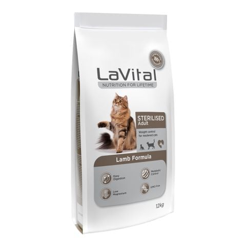 Lavital 12 kg Kontrolü için Kuzulu Kısırlaştırılmış Kedi Maması