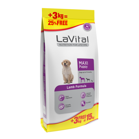 LaVital Büyük Irk Yavru Kuru Köpek Maması (Maxi Adult) Kuzu Etli 15 Kg