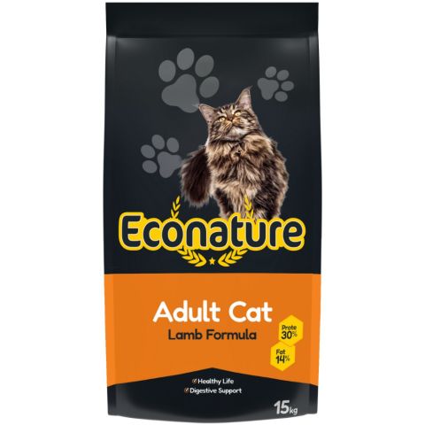Econature Kuzu Etli Kuru Yetişkin 15 kg Kedi Maması
