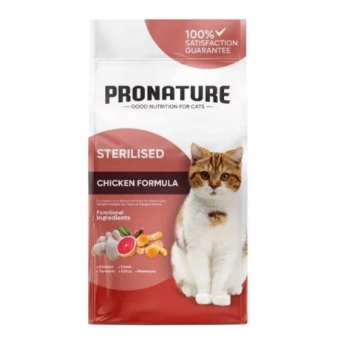 Pronature Tavuk Etli ve Pirinçli Kısırlaştırılmış Yetişkin Kedi Maması 10 kg