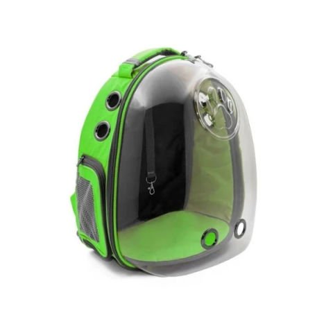 Cattie Şeffaf Kedi ve Küçük Irk Köpek Taşıma Sırt Çantası Yeşil
