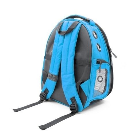 Cattie Şeffaf Kedi ve Küçük Irk Köpek Taşıma Sırt Çantası Mavi