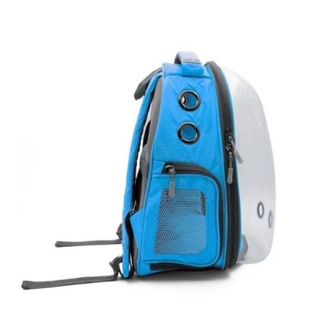 Cattie Şeffaf Kedi ve Küçük Irk Köpek Taşıma Sırt Çantası Mavi