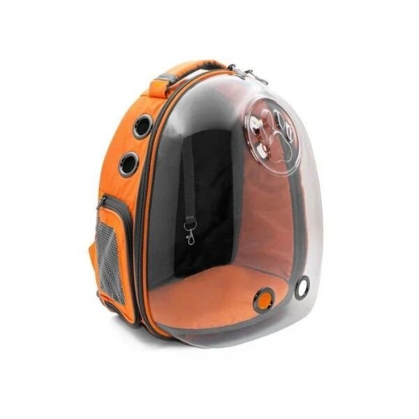 Cattie Şeffaf Kedi ve Küçük Irk Köpek Taşıma Sırt Çantası Turuncu