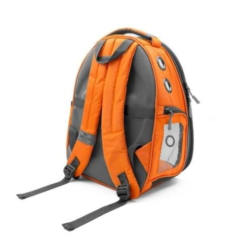 Cattie Şeffaf Kedi ve Küçük Irk Köpek Taşıma Sırt Çantası Turuncu