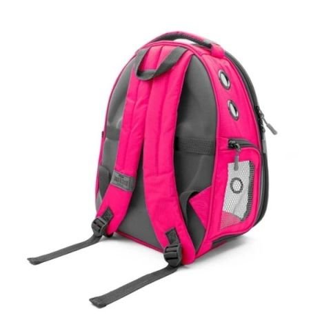 Cattie Şeffaf Kedi ve Küçük Irk Köpek Taşıma Sırt Çantası Pembe