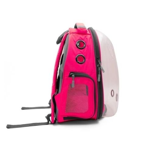 Cattie Şeffaf Kedi ve Küçük Irk Köpek Taşıma Sırt Çantası Pembe