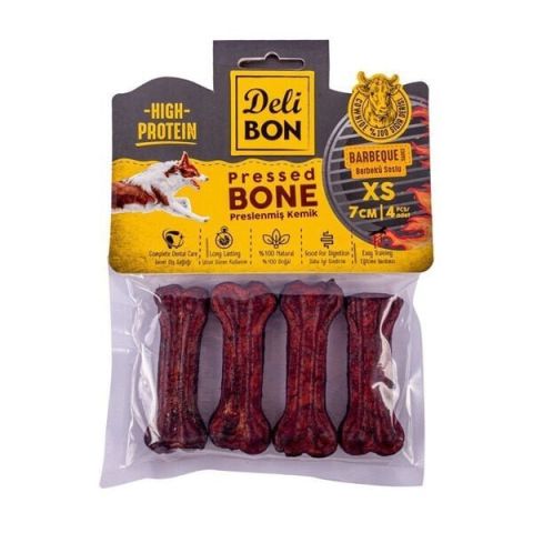 Delibon Deri Pres Barbekü Aromalı Kemik Köpek Ödülü