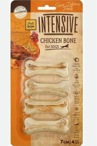Intensive Tavuk Dolgulu Köpek Ödülü Köpek Kemiği Pres Kemik 7 cm X 4lü-1 Paket