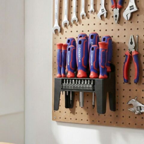 WORKPRO WP200551 21 Parça CR-V Duvar Askı Aparatlı Profesyonel Manyetik Tornavida Seti