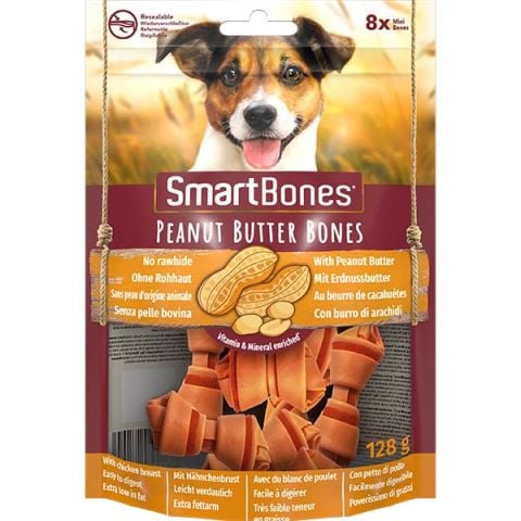 SmartBones Peanut Butter Mini 8'li Köpek Ödülü