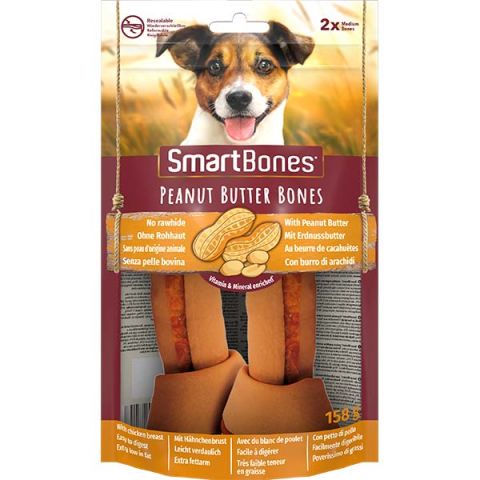 SmartBones Peanut Butter Medium 2'li Köpek Ödülü