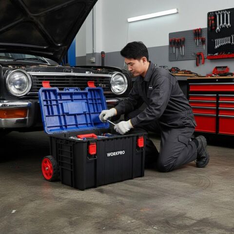 WORKPRO WP283032 54Lt 56x44,2x50cm Tekerlekli Kilitli Profesyonel Takım Çantası