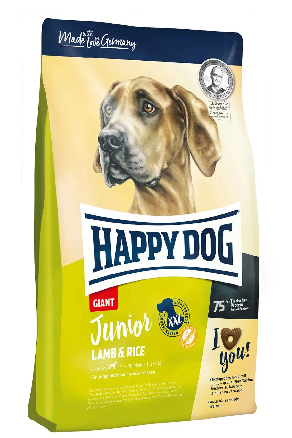 Happy Dog Giant Junior Kuzu Etli Yetişkin Köpek Maması 15 Kg