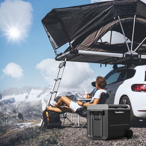 Coolist CLK65W 12/24Volt 220Volt 65 Litre Çift Bölmeli Tekerlekli Outdoor Kompresörlü Oto Buzdolabı/Dondurucu