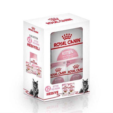 Royal Canin Kitten Yavru Kedi Maması 2 kg + 2 Adet Royal Canin Kitten Yaş Mama Hediyeli