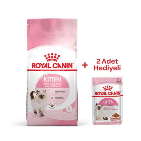 Royal Canin Kitten Yavru Kedi Maması 2 kg + 2 Adet Royal Canin Kitten Yaş Mama Hediyeli