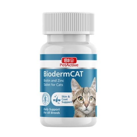 Bioderm Kediler Için Tüy Dökme Önleyici Biotin Ve Çinko Vitamin 100 Tablet