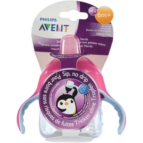 Philips Avent SCF753-07 Penguen 12 Ay+ Pembe 260 ml Damlatmaz Alıştırma Bardağı