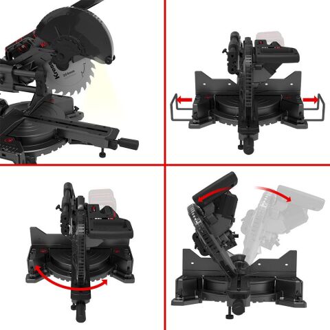 Kress KH483.9 40Volt 1400W 254MM Kömürsüz Kızaklı Bluetooth Bağlantılı Profesyonel Gönye Kesme (Akü Dahil Değildir)