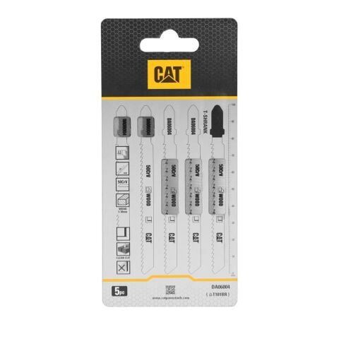 CAT DA06004 5 Parça Profesyonel Ahşap Ters Çapaksız Temiz Kesim Dekupaj Testere Bıçağı, Ucu