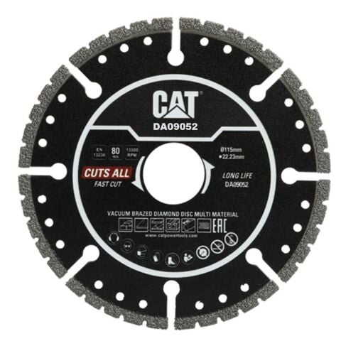 CAT DX3090 720Watt 125mm Profesyonel Avuç Taşlama + DA09052 Genel Amaçlı Elmas Kesme Diski