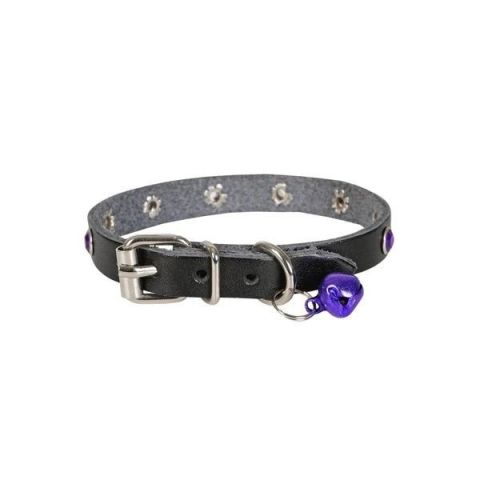 Cattie Gerçek Deriden Taşlı Kedi Boyun Tasması 1x16-20 Cm