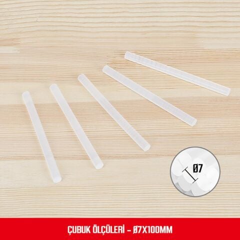 WORKPRO WP432001 7x100mm Sıcak Silikon Tabancası İçin 100 Adet Şeffaf Yedek Silikon/Mum