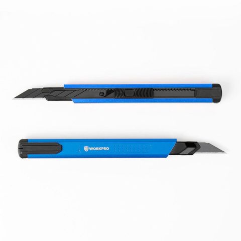 WORKPRO WP212012 9MM Alüminyum Kasa Cep Askılı Maket Bıçağı (MAVİ)